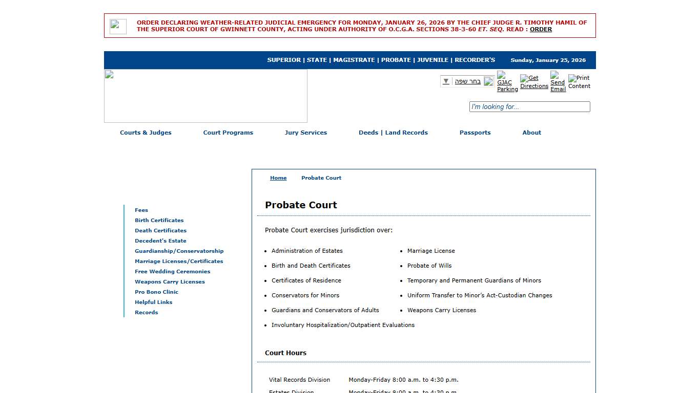 Gwinnett County Courts - Probate Court